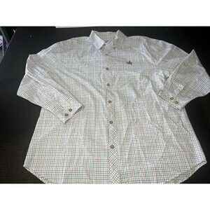 AFTCO Guy Harvey Shirt Mens 2XL Multicolor Plaid Long Sleeve Button‎ Down Shirt